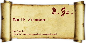 Marik Zsombor névjegykártya
